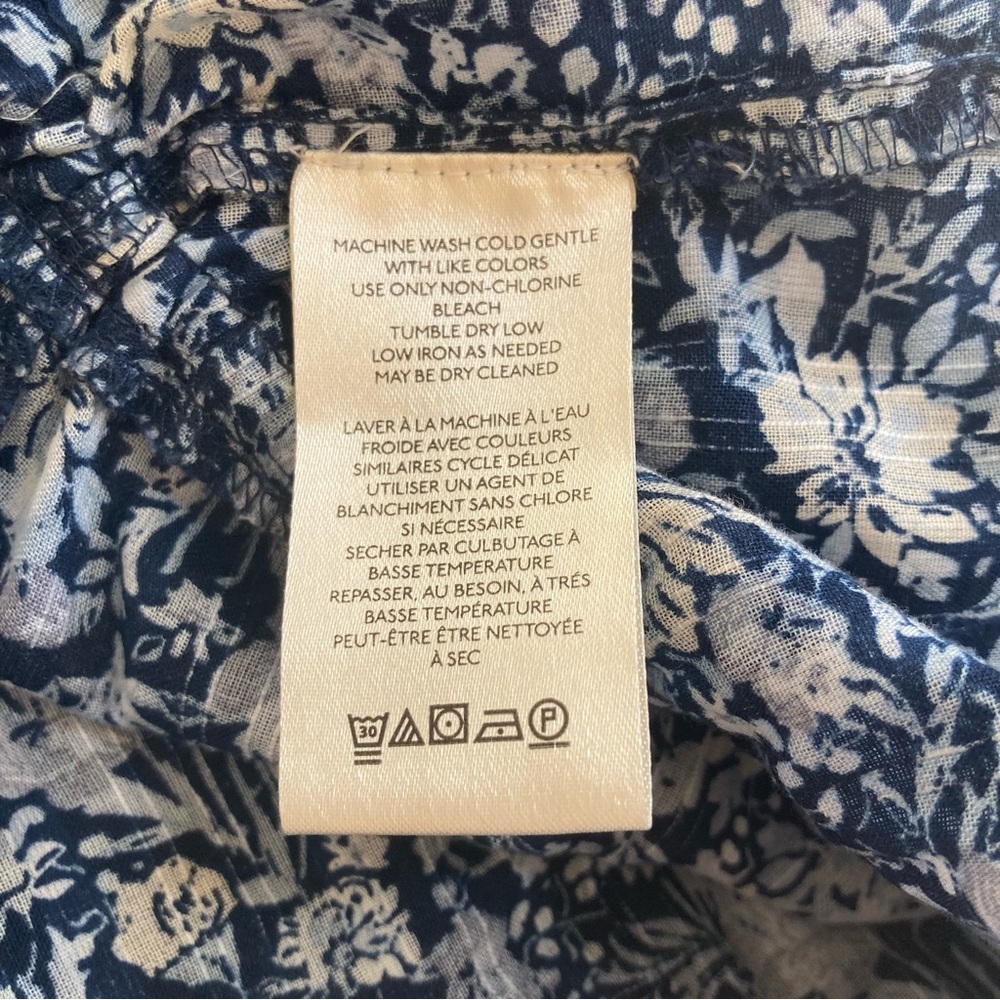 Free People Daybreak Printed Cotton Blouse in Chambray Combo Blue, Size M, NWOT - Picture 14 of 16